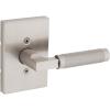 Kwikset Prava Entry Door Knurled Handle with Lock and Key, Secure Keyed Reversible Lever Exterior, for Front Entrance and Bedrooms, Satin Brass, Pick Resistant Smartkey Rekey Security and Microban(Satin Nickel)