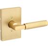 Kwikset Prava Entry Door Knurled Handle with Lock and Key, Secure Keyed Reversible Lever Exterior, for Front Entrance and Bedrooms, Satin Brass, Pick Resistant Smartkey Rekey Security and Microban(Satin Brass)