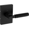 Kwikset Prava Entry Door Knurled Handle with Lock and Key, Secure Keyed Reversible Lever Exterior, for Front Entrance and Bedrooms, Satin Brass, Pick Resistant Smartkey Rekey Security and Microban(Matte Black)