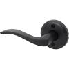 Kwikset Sedona Interior Privacy Door Handle with Lock, Door Lever for Bathroom and Bedroom, Satin Nickel Reversible Keyless Push Button Lock Door Lever, with Microban Protection(Matte Black)