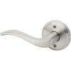 Kwikset Sedona Interior Privacy Door Handle with Lock, Door Lever for Bathroom and Bedroom, Satin Nickel Reversible Keyless Push Button Lock Door Lever, with Microban Protection(Satin Nickel)
