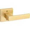 Kwikset Singapore Interior Privacy Door Handle with Lock, Door Lever For Bathroom and Bedroom, Matte Black Reversible Keyless Turn Lock, with Microban Protection(Satin Brass)