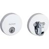 Kwikset Uptown Deadbolt Lock, Matte Black Round Exterior Keyed Front Entry Door, Pick Resistant SmartKey Rekey Security, Single Cylinder Dead Bolt, with Microban Protection(Polished Chrome)