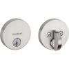 Kwikset Uptown Deadbolt Lock, Matte Black Round Exterior Keyed Front Entry Door, Pick Resistant SmartKey Rekey Security, Single Cylinder Dead Bolt, with Microban Protection(Satin Nickel)