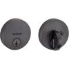 Kwikset Uptown Deadbolt Lock, Matte Black Round Exterior Keyed Front Entry Door, Pick Resistant SmartKey Rekey Security, Single Cylinder Dead Bolt, with Microban Protection(Venetian Bronze)