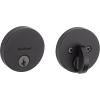 Kwikset Uptown Deadbolt Lock, Matte Black Round Exterior Keyed Front Entry Door, Pick Resistant SmartKey Rekey Security, Single Cylinder Dead Bolt, with Microban Protection(Matte Black)