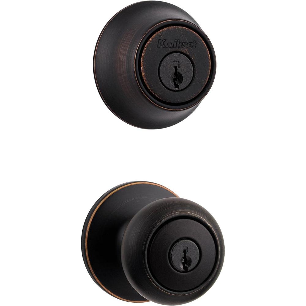 imageKwikset 690 Cove Entry Knob and Single Cylinder Deadbolt Combo Pack in Venetian Bronze1 Pack