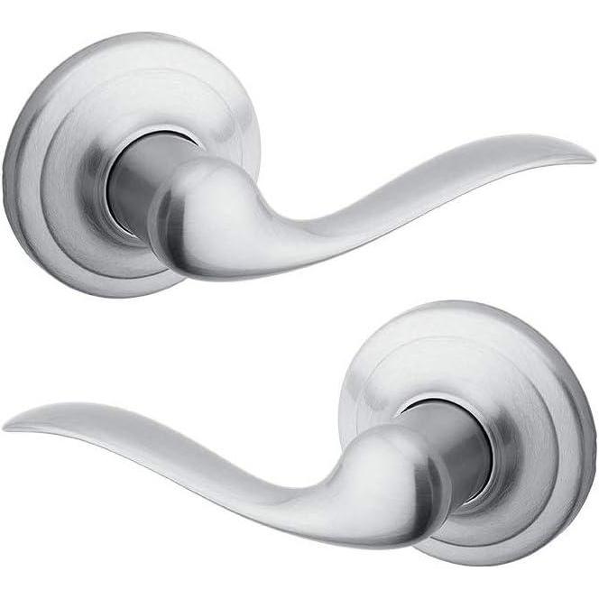 imageKwikset 991 Tustin Entry Lever and Single Cylinder Deadbolt Combo Pack featuring SmartKey in Satin Nickel Model Number 99910040Satin Chrome