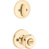 Kwikset 690 Tylo Entry Knob and Single Cylinder Deadbolt Combo Pack featuring SmartKey® in Polished Brass, Key Lock