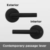 Kwikset 91540-030 Milan Door Handle Lever with Modern Contemporary Slim Round Design for Home Hallway or Closet Passage in Iron Black