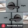 Kwikset 91540-030 Milan Door Handle Lever with Modern Contemporary Slim Round Design for Home Hallway or Closet Passage in Iron Black