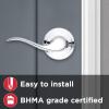 Kwikset 991 Tustin Entry Lever and Single Cylinder Deadbolt Combo Pack featuring SmartKey in Satin Nickel, Model Number: 99910-040(Polished Chrome)
