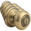 Kwikset 99910-035 Juno Entry Door Knob and Single Cylinder Deadbolt Combo Pack, 3, Venetian Bronze(Antique Brass)