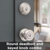 Kwikset 99910-035 Juno Entry Door Knob and Single Cylinder Deadbolt Combo Pack, 3, Venetian Bronze(Satin Nickel)