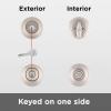 Kwikset 99910-035 Juno Entry Door Knob and Single Cylinder Deadbolt Combo Pack, 3, Venetian Bronze(Satin Nickel)