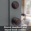 Kwikset 99910-035 Juno Entry Door Knob and Single Cylinder Deadbolt Combo Pack, 3, Venetian Bronze(Venetian Bronze)