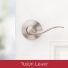 Kwikset Avalon Front Door Handle No Lock, Entry Handleset Exterior with Interior Reversible Handed Lever, Non-Locking, Satin Nickel, Deadbolt Not Included, with Microban Protection(Satin Nickel)