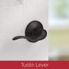Kwikset Avalon Front Door Handle No Lock, Entry Handleset Exterior with Interior Reversible Handed Lever, Non-Locking, Venetian Bronze, Deadbolt Not Included, with Microban Protection