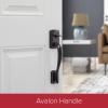 Kwikset Avalon Front Door Handle No Lock, Entry Handleset Exterior with Interior Reversible Handed Lever, Non-Locking, Venetian Bronze, Deadbolt Not Included, with Microban Protection