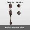 Kwikset Belleview Front Door Lock Handle and Deadbolt Set, Entry Handleset Exterior with Interior Door Knob, Satin Nickel, Pick Resistant SmartKey Rekey Deadbolt Security(Brown)