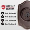 Kwikset Belleview Front Door Lock Handle and Deadbolt Set, Entry Handleset Exterior with Interior Door Knob, Satin Nickel, Pick Resistant SmartKey Rekey Deadbolt Security(Brown)