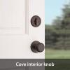 Kwikset Belleview Front Door Lock Handle and Deadbolt Set, Entry Handleset Exterior with Interior Door Knob, Satin Nickel, Pick Resistant SmartKey Rekey Deadbolt Security(Brown)