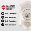 Kwikset Belleview Front Door Lock Handle and Deadbolt Set, Entry Handleset Exterior with Interior Door Knob, Satin Nickel, Pick Resistant SmartKey Rekey Deadbolt Security(Satin Nickel)