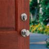 Kwikset Chelsea Front Door Lock Handle and Deadbolt Set, Entry Handleset Exterior with Interior Door Knob, Lifetime Polished Brass, Pick Resistant SmartKey Rekey Deadbolt Security(Satin Nickel)