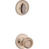 Kwikset Dakota Front Door Lock Handle and Deadbolt Set, Entry Handleset Exterior with Interior Door Knob, Antique Brass, Pick Resistant SmartKey Rekey Deadbolt Security(Antique Brass)