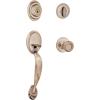 Kwikset Dakota Front Door Lock Handle and Deadbolt Set, Entry Handleset Exterior with Interior Door Knob, Antique Brass, Pick Resistant SmartKey Rekey Deadbolt Security(Antique Brass)