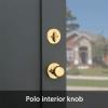 Kwikset Dakota Front Door Lock Handle and Deadbolt Set, Entry Handleset Exterior with Interior Door Knob, Satin Nickel, Pick Resistant SmartKey Rekey Deadbolt Security(Polished Brass)