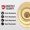 Kwikset Dakota Front Door Lock Handle and Deadbolt Set, Entry Handleset Exterior with Interior Door Knob, Satin Nickel, Pick Resistant SmartKey Rekey Deadbolt Security(Polished Brass)