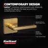 Kwikset Halifax Dummy Door Handle, Single Sided Lever for Closets, French Double Doors, and Pantry, Satin Brass Non-Turning Reversible Interior Push/Pull Lever, with Microban Protection, Square Rose(Dummy)