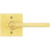 Kwikset Halifax Entry Door Handle with Lock and Key, Secure Keyed Reversible Lever Exterior, For Front Entrance and Bedrooms, Satin Brass, Pick Resistant Smartkey Rekey Security and Microban(Keyed Entry (Pack of 4))