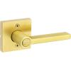 Kwikset Halifax Entry Door Handle with Lock and Key, Secure Keyed Reversible Lever Exterior, For Front Entrance and Bedrooms, Satin Brass, Pick Resistant Smartkey Rekey Security and Microban(Keyed Entry)