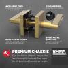 Kwikset Halifax Interior Passage Door Handle, Lever For Closet and Hallway Doors, Reversible Non-Locking Handle Lever, Satin Brass, with Microban Protection(Passage)