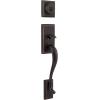 Kwikset Hawthorne Front Door Lock Handle and Deadbolt Set, Entry Handleset Exterior with Interior Door Knob, Venetian Bronze, Pick Resistant SmartKey Rekey Deadbolt Security, with Microban Protection(Venetian Bronze)