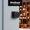 Kwikset Maven Entry Door Knob with Lock and Key, Secure Keyed Handle Exterior, Front Entrance and Bedroom, Satin Nickel, 4 Pack, Pick Resistant SmartKey Rekey Security and Microban(Matte Black)