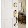 Kwikset Montara Front Door Lock Handle and Deadbolt Set, Entry Handleset Exterior with Interior Door Knob, Satin Nickel, Pick Resistant SmartKey Rekey Deadbolt Security(Polished Brass)