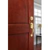 Kwikset Montara Front Door Lock Handle and Deadbolt Set, Entry Handleset Exterior with Interior Door Knob, Satin Nickel, Pick Resistant SmartKey Rekey Deadbolt Security(Polished Brass)