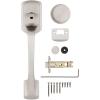 Kwikset Prague Front Door Handle No Lock, Entry Handleset Exterior with Interior Door Knob, Non-Locking, Satin Nickel, Deadbolt Not Included, with Microban Protection