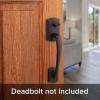 Kwikset Prescott Front Door Handle No Lock, Entry Handleset Exterior with Interior Reversible Handed Lever, Non-Locking, Satin Nickel, Deadbolt Not Included, with Microban Protection(Venetian Bronze)