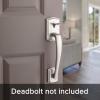 Kwikset Prescott Front Door Handle No Lock, Entry Handleset Exterior with Interior Reversible Handed Lever, Non-Locking, Satin Nickel, Deadbolt Not Included, with Microban Protection(Satin Nickel)