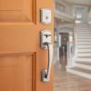 Kwikset Prescott Front Door Lock Handle and Deadbolt Set, Entry Handleset Exterior with Interior Reversible Lever, Satin Nickel, Pick Resistant SmartKey Rekey Deadbolt Security(Satin Nickel)