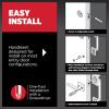 Kwikset San Clemente Front Door Handle No Lock, Entry Handleset Exterior with Interior Reversible Handed Lever, Non-Locking, Satin Nickel, Deadbolt Not Included, with Microban Protection