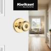 Kwikset Tylo Entry Door Knob with Lock and Key, Secure Keyed Handle Exterior, Front Entrance and Bedroom, Satin Nickel, Pick Resistant SmartKey Rekey Security and Microban(Polished Brass)