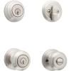 Kwikset 99910-035 Juno Entry Door Knob and Single Cylinder Deadbolt Combo Pack, 3, Venetian Bronze(Satin Nickel)
