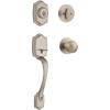 Kwikset Belleview Front Door Lock Handle and Deadbolt Set, Entry Handleset Exterior with Interior Door Knob, Satin Nickel, Pick Resistant SmartKey Rekey Deadbolt Security(Satin Nickel)
