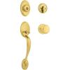 Kwikset Chelsea Front Door Lock Handle and Deadbolt Set, Entry Handleset Exterior with Interior Door Knob, Lifetime Polished Brass, Pick Resistant SmartKey Rekey Deadbolt Security(Polished Brass)