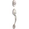 Kwikset Chelsea Front Door Lock Handle and Deadbolt Set, Entry Handleset Exterior with Interior Door Knob, Lifetime Polished Brass, Pick Resistant SmartKey Rekey Deadbolt Security(Satin Nickel)
